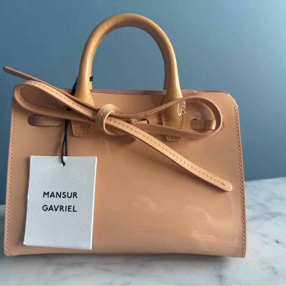 Mansur Gavriel Patent Leather Mini Mini Sun Handbag